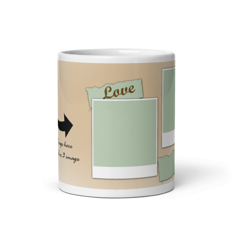 Customized Coffee Mug - Add Your Own Photo -3 Photo Frame Pattern