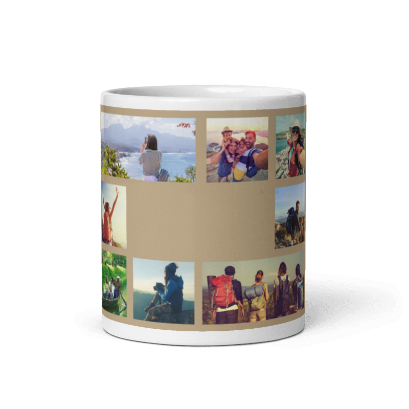 Customized Coffee Mug - Add Your Own Photo -8 Photo Frame Pattern