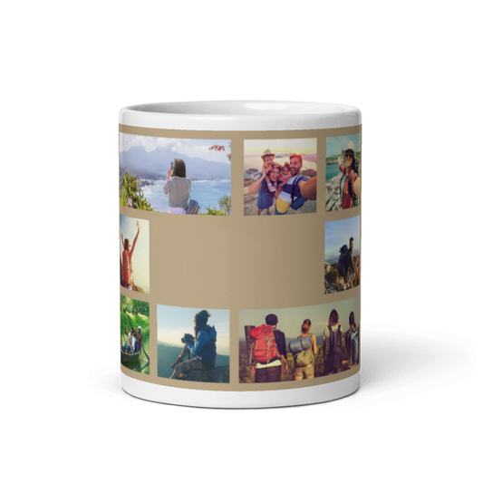 Customized Coffee Mug - Add Your Own Photo -8 Photo Frame Pattern