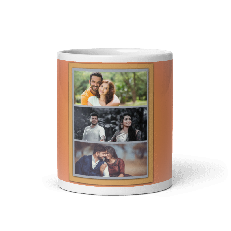 Customized Coffee Mug - Add Your Own Photo -3 Photo Frame Pattern