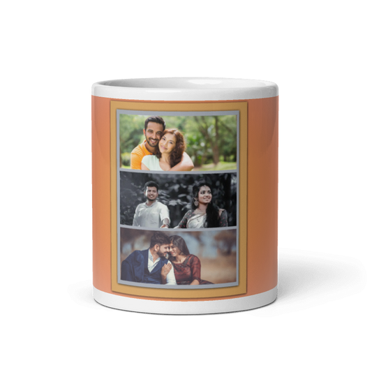 Customized Coffee Mug - Add Your Own Photo -3 Photo Frame Pattern