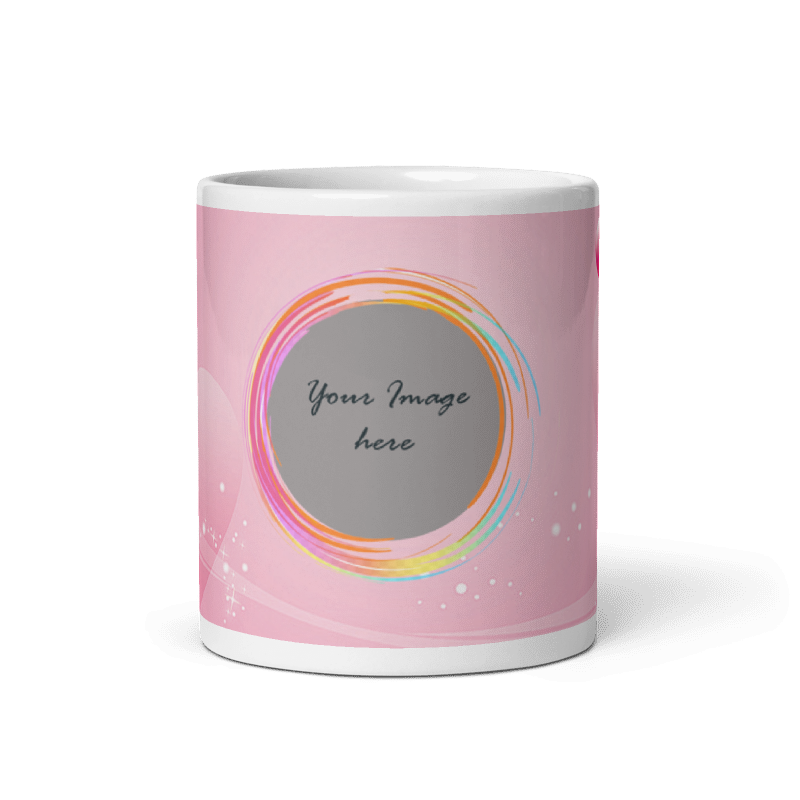 Customized Coffee Mug - Add Your Own Photo - Beautiful Pink Background