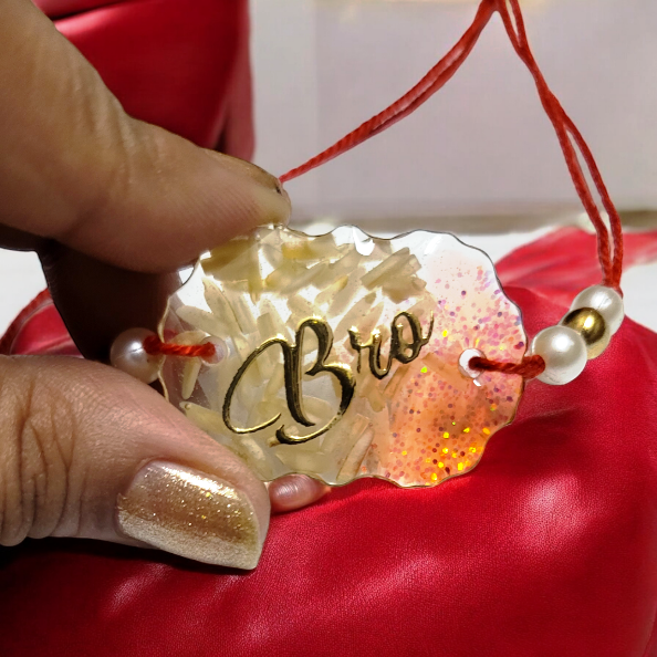 Resin Rakhi for Rakshabandhan ( Cosmic Red Collection )