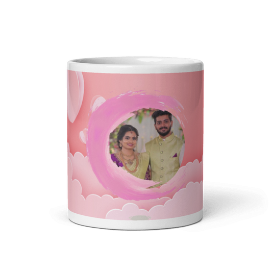 Customized Coffee Mug - Add Your Own Photo - Pink Background Design