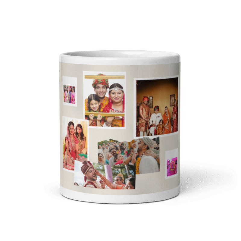 Customized Coffee Mug - Add Your Own Photo -8 Photo Frame Pattern