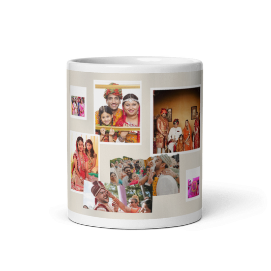 Customized Coffee Mug - Add Your Own Photo -8 Photo Frame Pattern