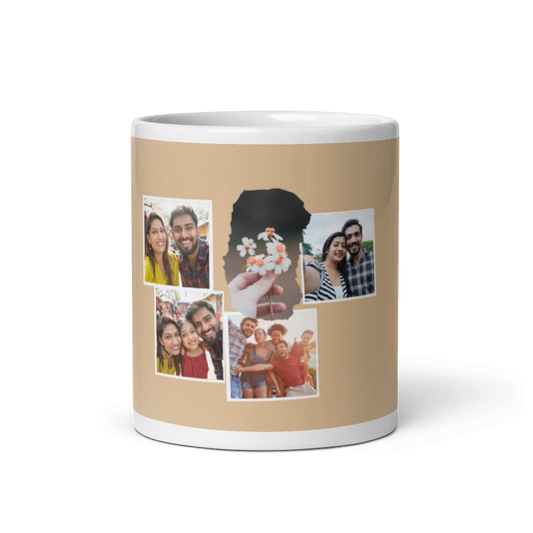 Customized Coffee Mug - Add Your Own Photo -5 Photo Frame Pattern