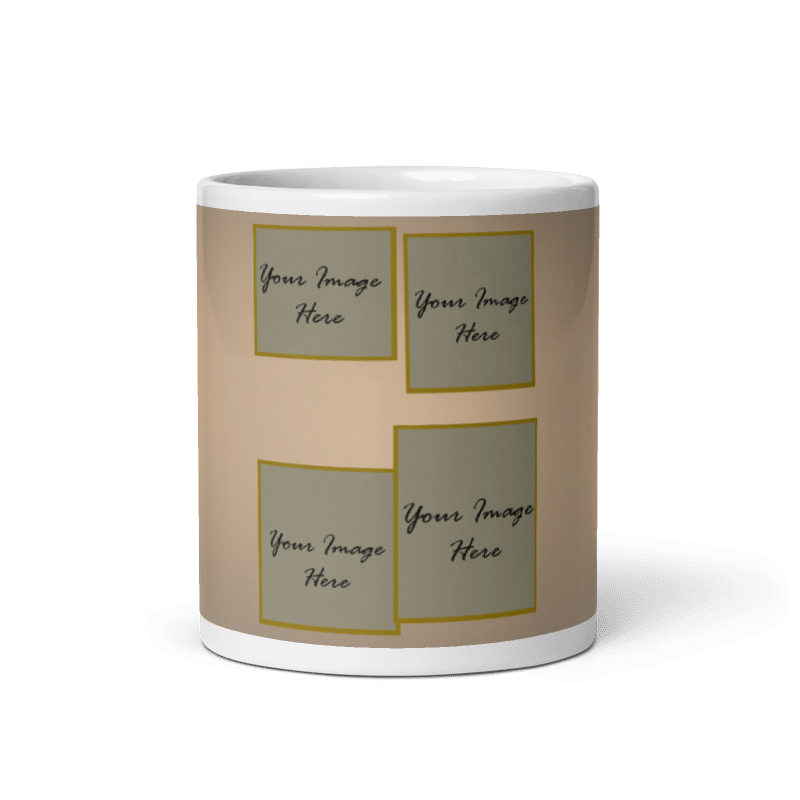 Customized Coffee Mug - Add Your Own Photo -4 Photo Frame Pattern
