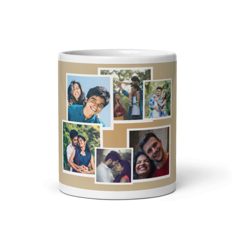 Customized Coffee Mug - Add Your Own Photo -6 Photo Frame Pattern