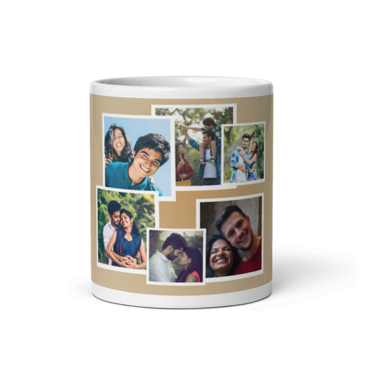 Customized Coffee Mug - Add Your Own Photo -6 Photo Frame Pattern