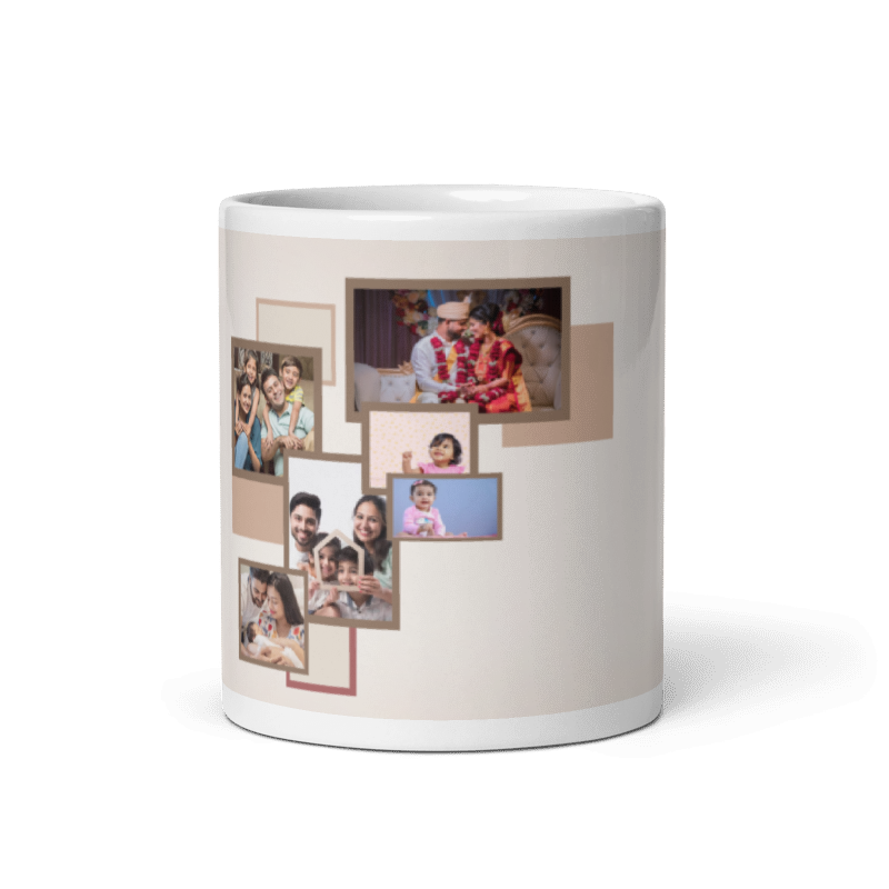 Customized Coffee Mug - Add Your Own Photo -6 Photo Frame Pattern