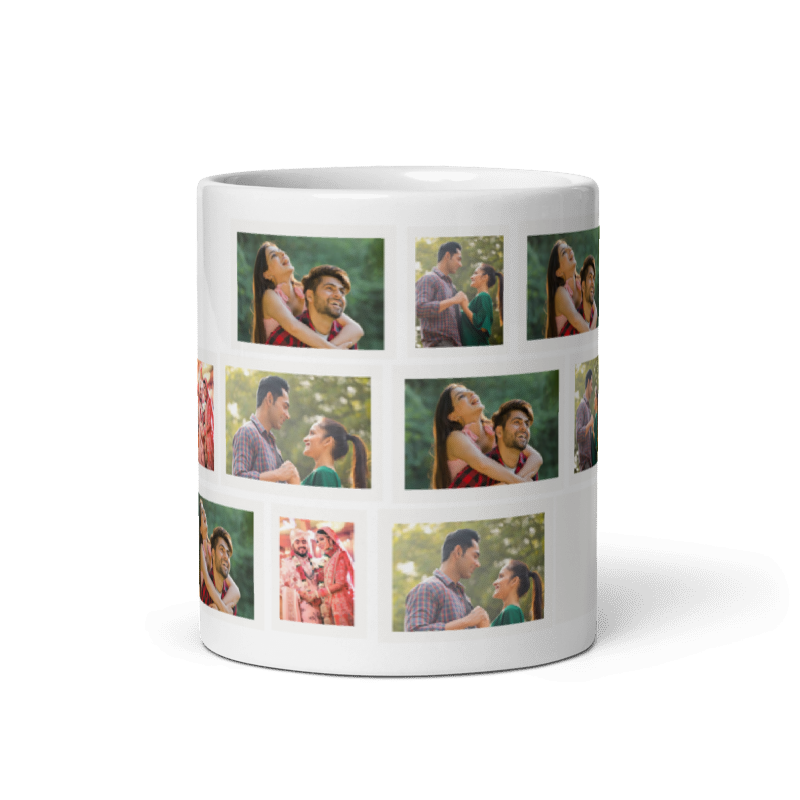 Customized Coffee Mug - Add Your Own Photo -10 Photo Frame Pattern
