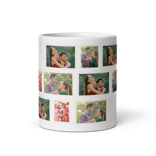 Customized Coffee Mug - Add Your Own Photo -10 Photo Frame Pattern