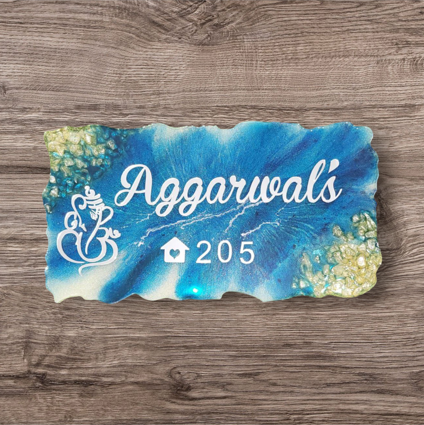 Customized Resin Name Plate for Flat / Appartment / Office / Cafe / Resturant ( 12 inch x 6 inch )