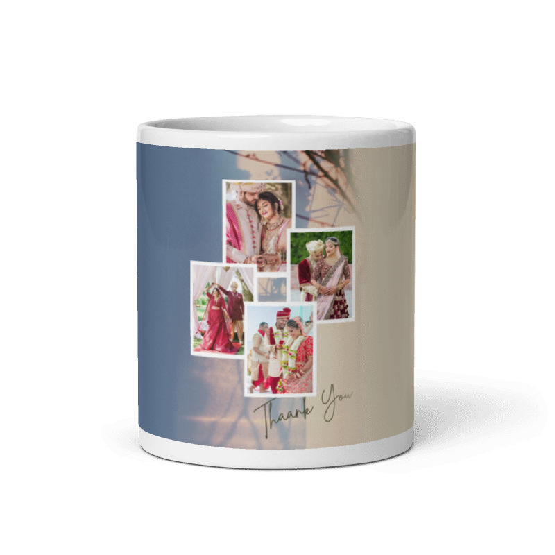 Customized Coffee Mug - Add Your Own Photo -4 Photo Frame Pattern