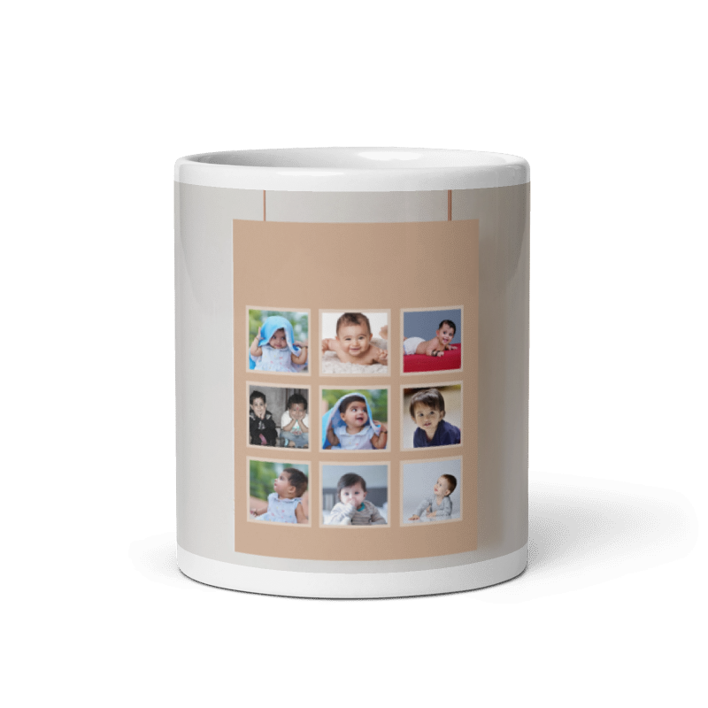 Customized Coffee Mug - Add Your Own Photo -9 Photo Frame Pattern