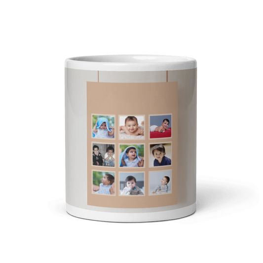 Customized Coffee Mug - Add Your Own Photo -9 Photo Frame Pattern