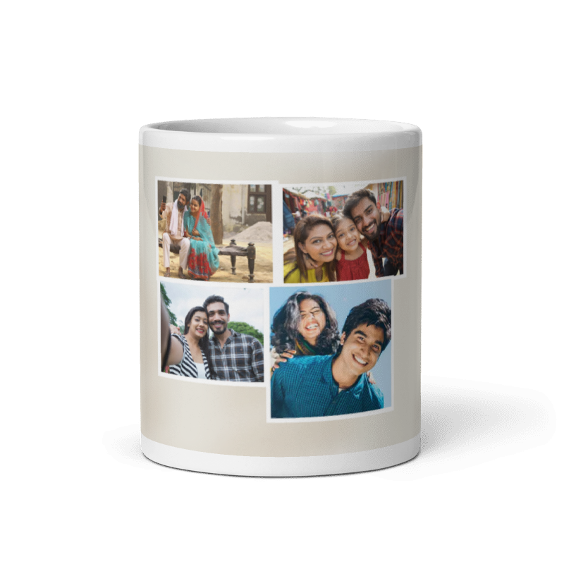 Customized Coffee Mug - Add Your Own Photo -4 Photo Frame Pattern
