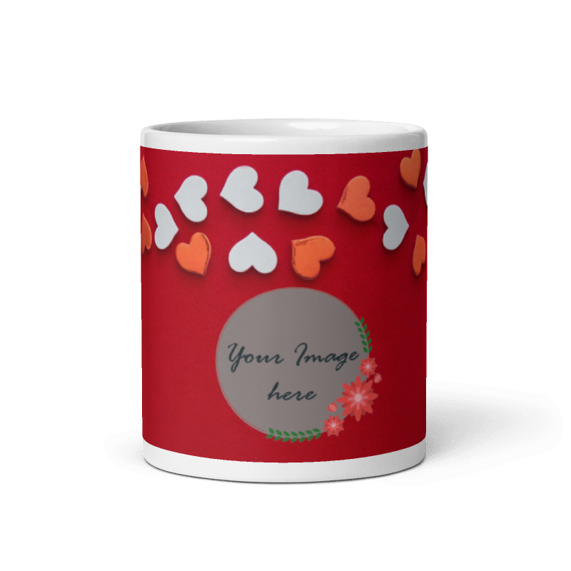Customized Coffee Mug - Add Your Own Photo -Red Background