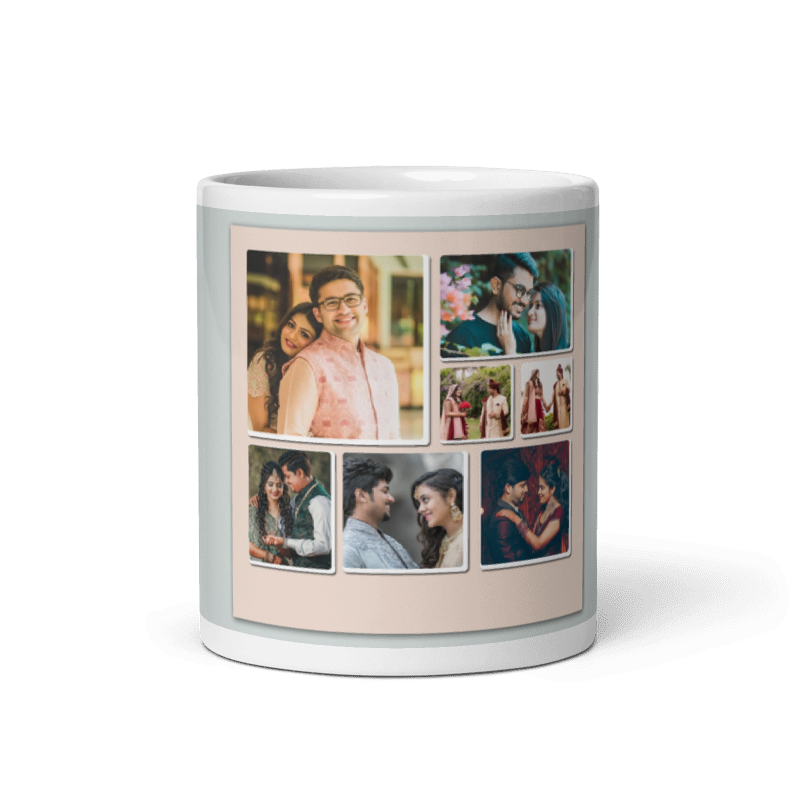 Customized Coffee Mug - Add Your Own Photo -7 Photo Frame Pattern