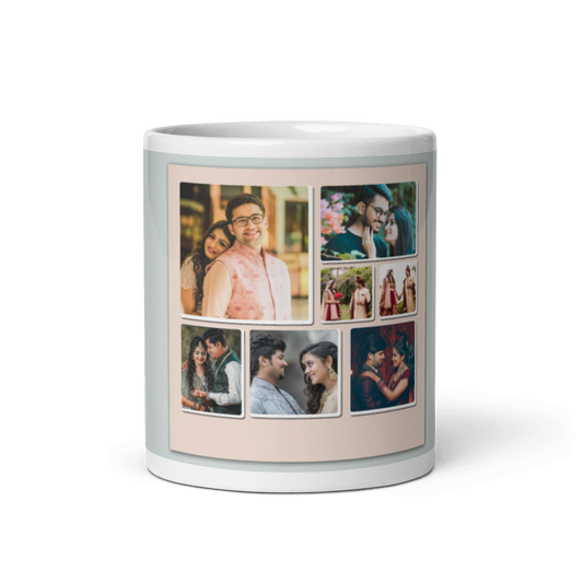 Customized Coffee Mug - Add Your Own Photo -7 Photo Frame Pattern