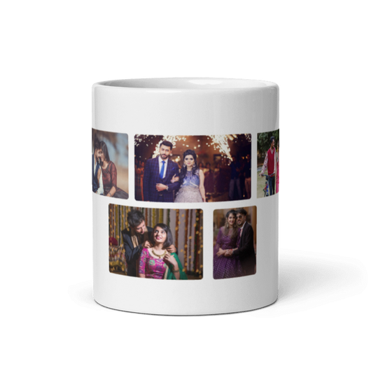 Customized Coffee Mug - Add Your Own Photo -5 Photo Frame Pattern