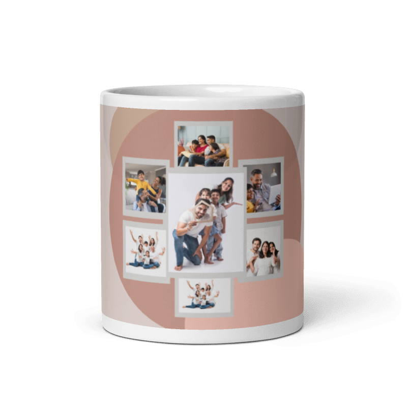 Customized Coffee Mug - Add Your Own Photo -7 Photo Frame Pattern
