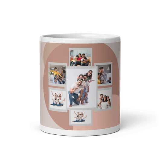 Customized Coffee Mug - Add Your Own Photo -7 Photo Frame Pattern