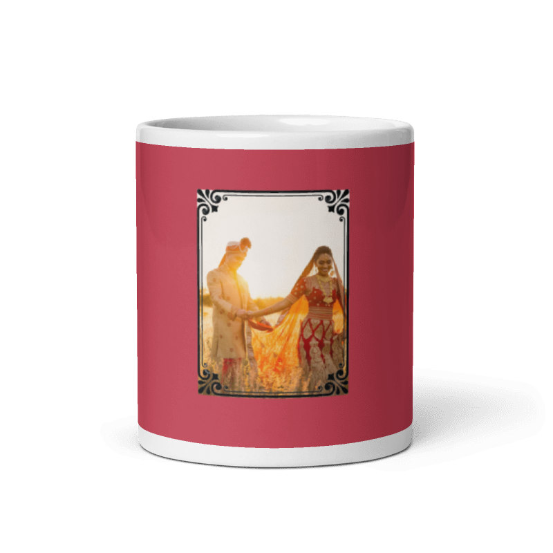 Customized Coffee Mug - Add Your Own Photo -Brown Background