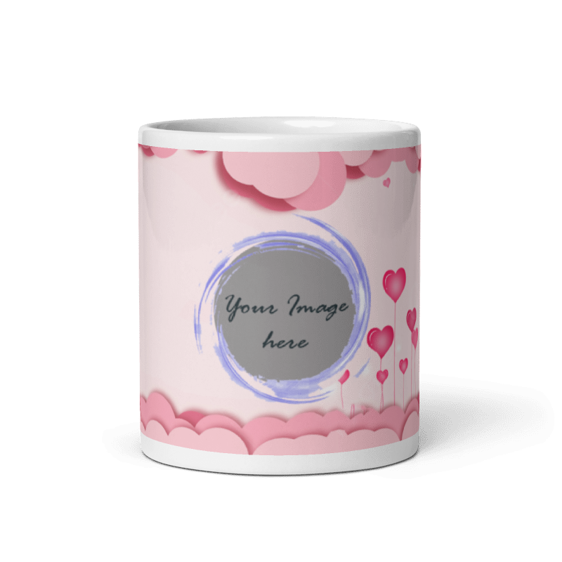 Customized Coffee Mug - Add Your Own Photo - Flower Design