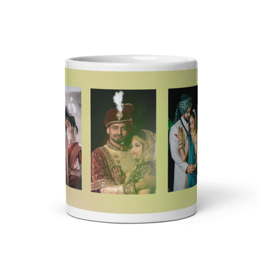 Customized Coffee Mug - Add Your Own Photo -3 Photo Frame Pattern