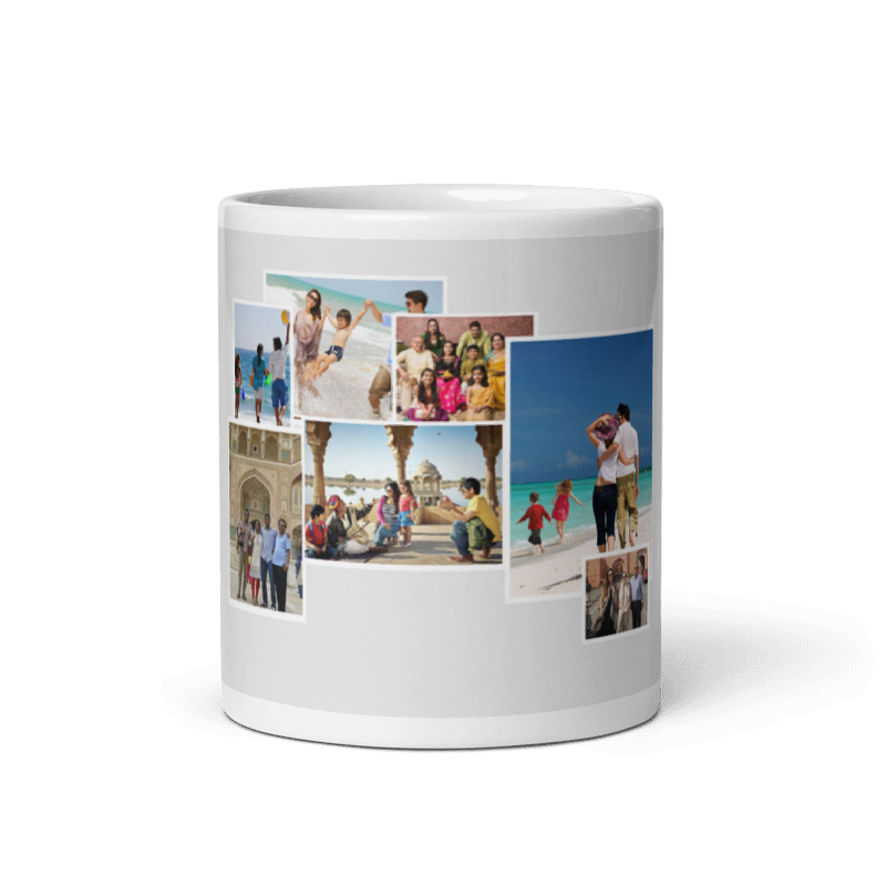 Customized Coffee Mug - Add Your Own Photo -7 Photo Frame Pattern