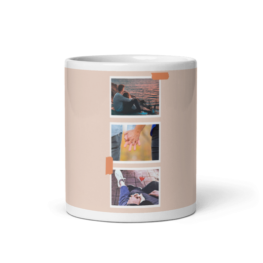 Customized Coffee Mug - Add Your Own Photo -3 Photo Frame Pattern