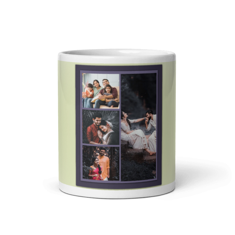 Customized Coffee Mug - Add Your Own Photo -4 Photo Frame Pattern