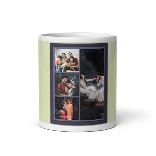 Customized Coffee Mug - Add Your Own Photo -4 Photo Frame Pattern