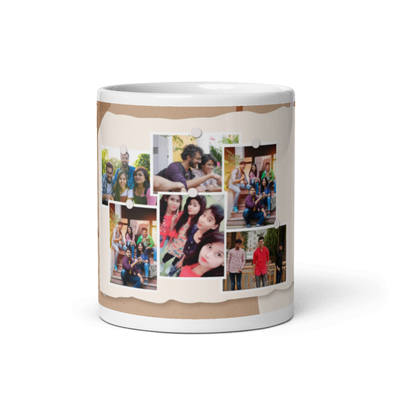 Customized Coffee Mug - Add Your Own Photo -6 Photo Frame Pattern