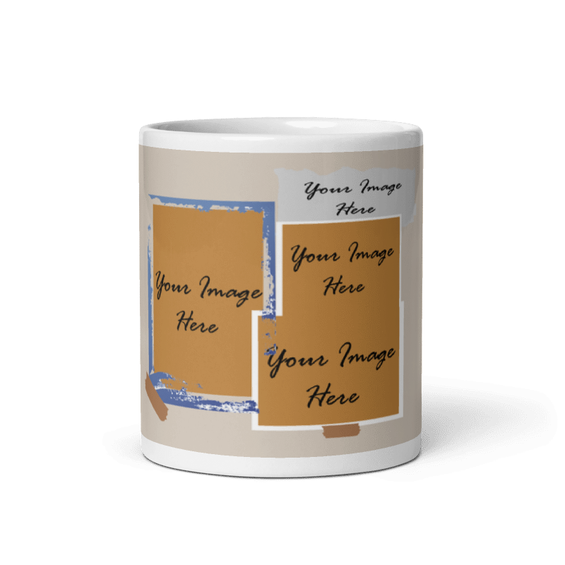 Customized Coffee Mug - Add Your Own Photo -4 Photo Frame Pattern