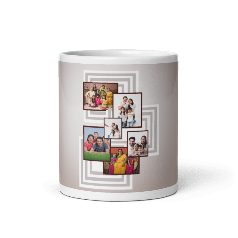 Customized Coffee Mug - Add Your Own Photo -6 Photo Frame Pattern