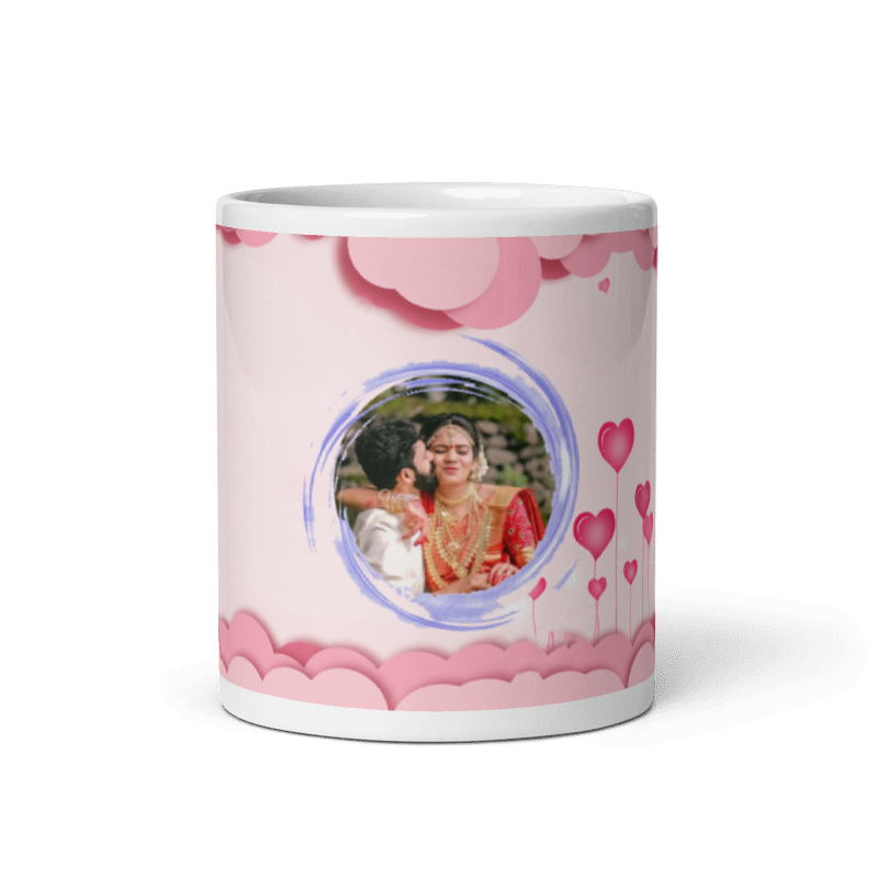 Customized Coffee Mug - Add Your Own Photo - Flower Design