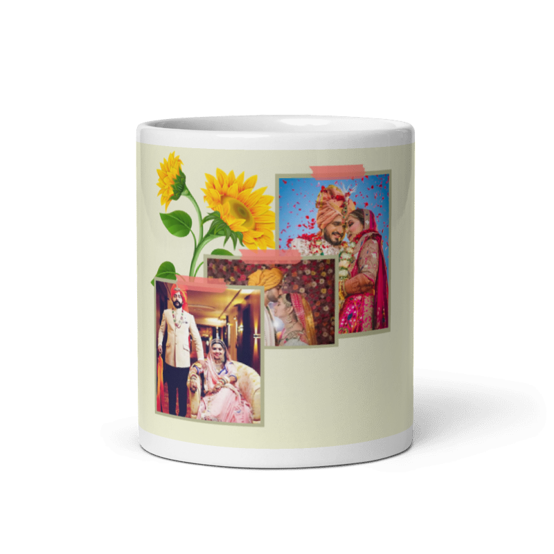 Customized Coffee Mug - Add Your Own Photo -3 Photo Frame Pattern