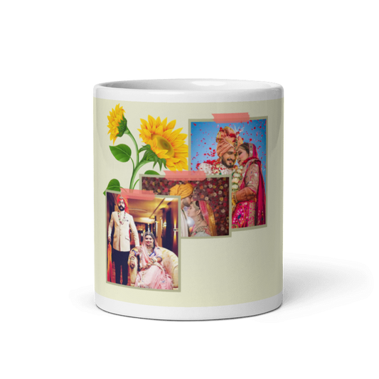 Customized Coffee Mug - Add Your Own Photo -3 Photo Frame Pattern