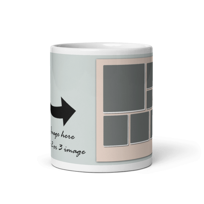 Customized Coffee Mug - Add Your Own Photo -7 Photo Frame Pattern