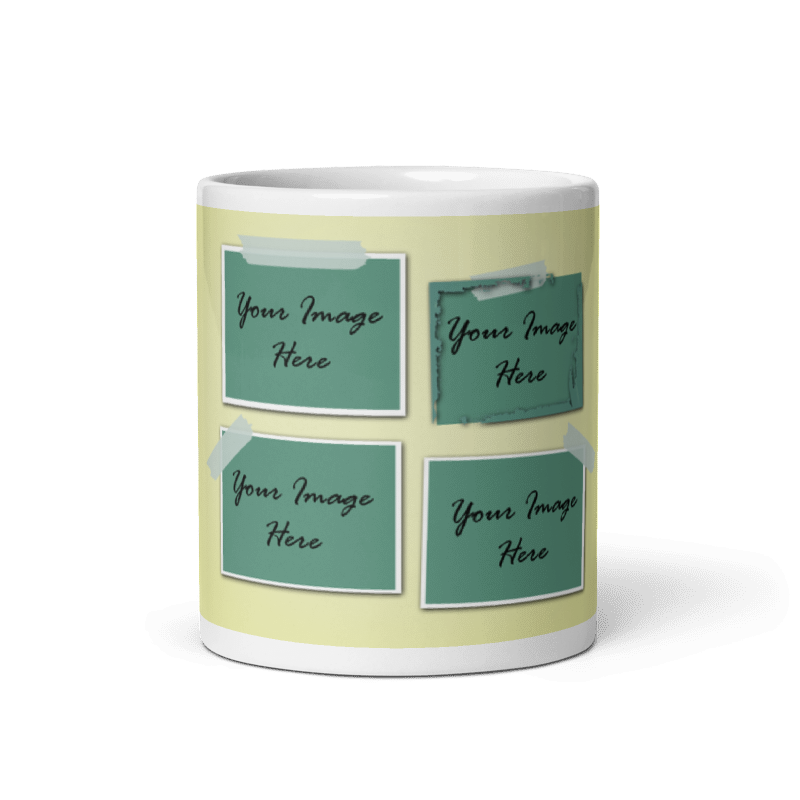 Customized Coffee Mug - Add Your Own Photo -4 Photo Frame Pattern