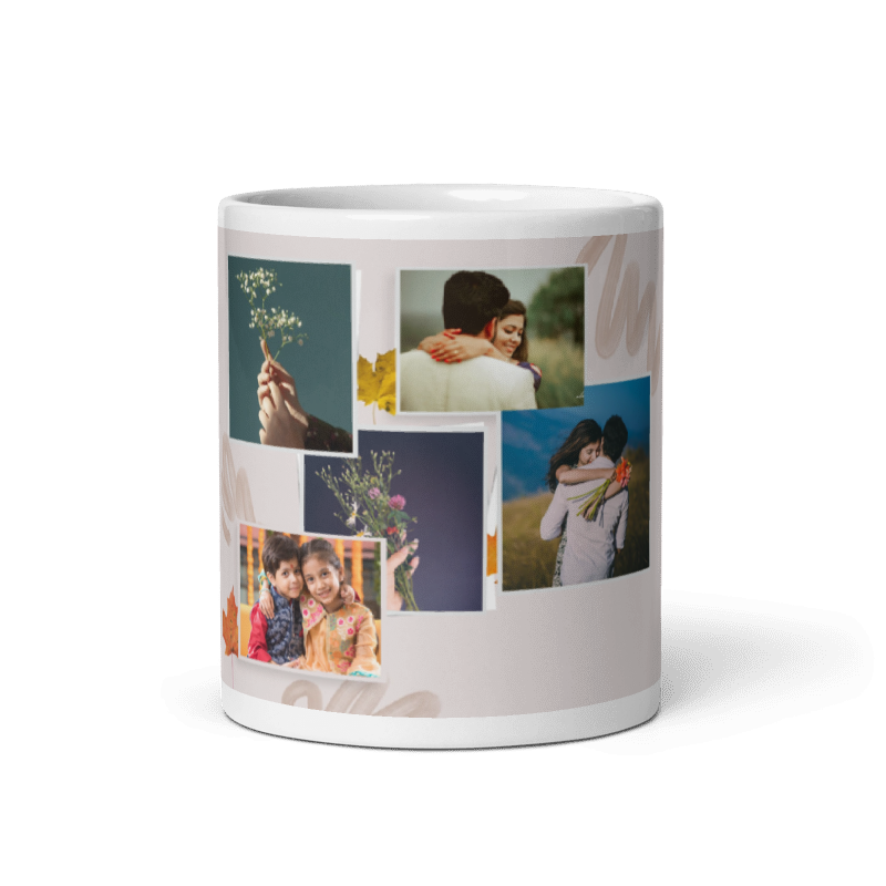 Customized Coffee Mug - Add Your Own Photo -5 Photo Frame Pattern