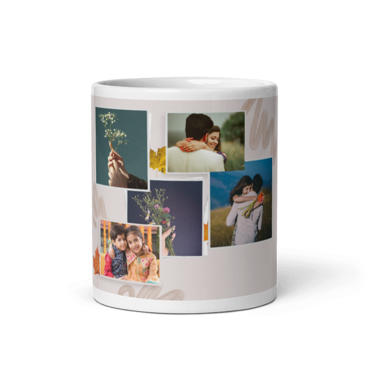 Customized Coffee Mug - Add Your Own Photo -5 Photo Frame Pattern