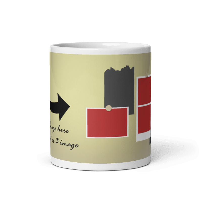 Customized Coffee Mug - Add Your Own Photo -5 Photo Frame Pattern
