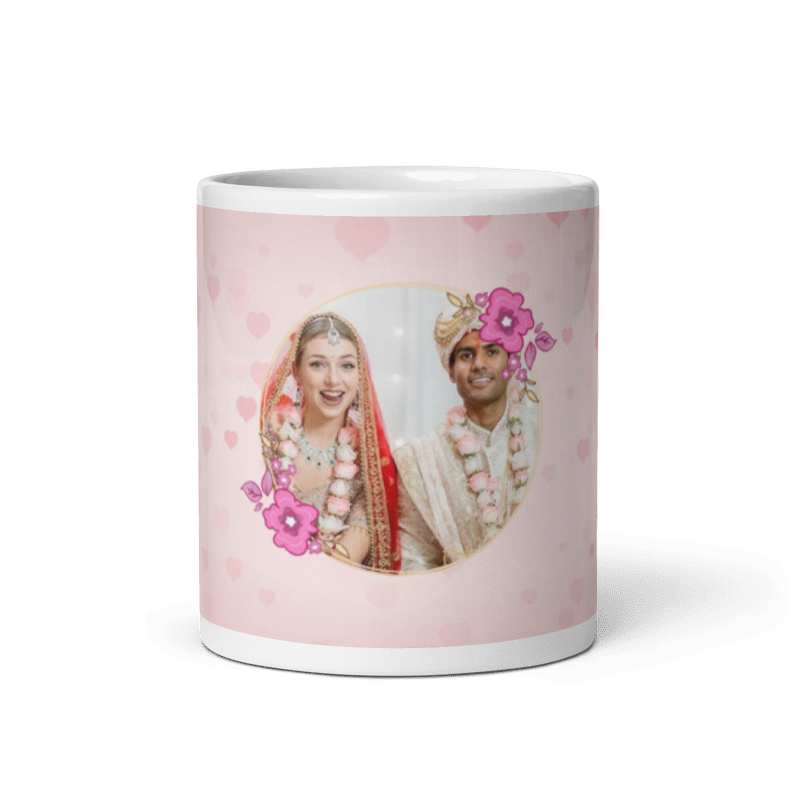 Customized Coffee Mug - Add Your Own Photo -Lovely Pink Background