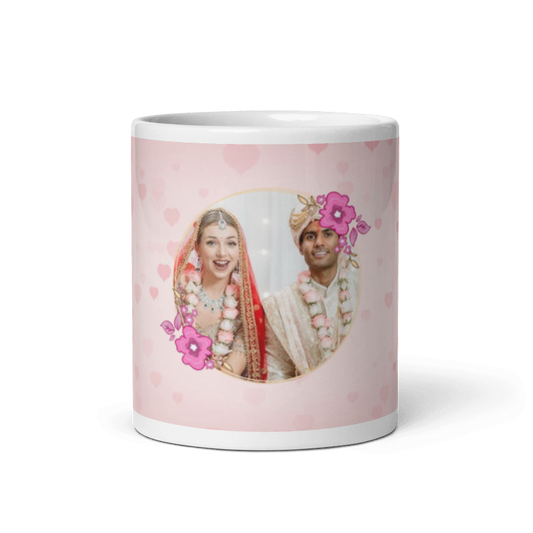 Customized Coffee Mug - Add Your Own Photo -Lovely Pink Background