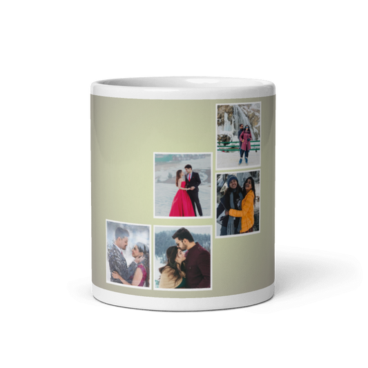Customized Coffee Mug - Add Your Own Photo -5 Photo Frame Pattern