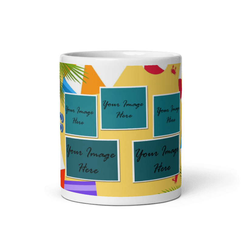 Customized Coffee Mug - Add Your Own Photo -5 Photo Frame Pattern